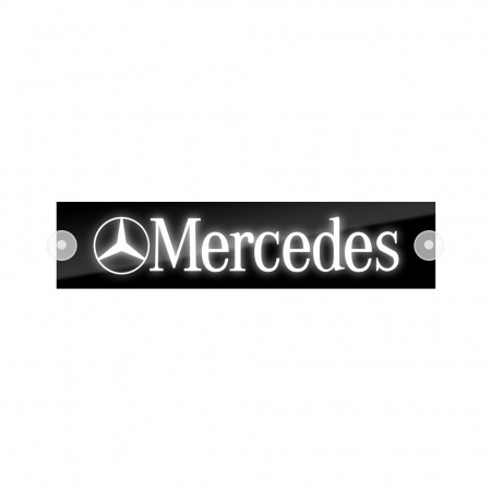 Табличка светодиодная 10*50 Лобовое (12v) (MERCEDES белая)