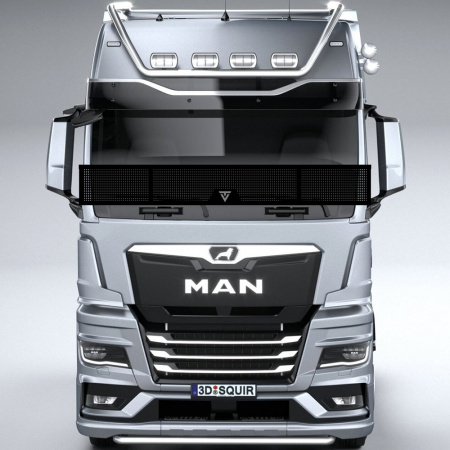 Защита лобового стекла для MAN TGX от 2021г.в. (металл, прямые углы)