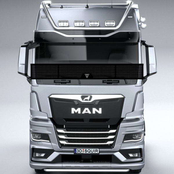 Защита лобового стекла для MAN TGX от 2021г.в. (металл, прямые углы)