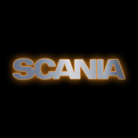 Буквы SDT на капот SCANIA (820*125) ( Подсветка  Оранжевый)