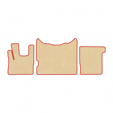 53/1-Коврики ворсовые DAF 105 (увеличенная шахта) -(ABTC 3 коврика. АТ) (UPP-6 (Бежевый) кант Красный)