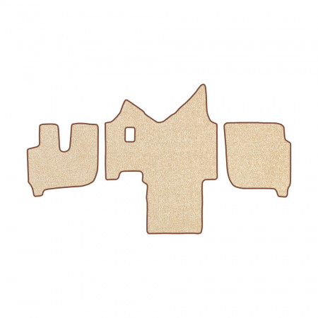 61-Коврики ворсовые IVECO Stralis широкая кабина -(АВС 3 коврика. МТ) (UPP-8 (Бежевый) кант Коричневый)