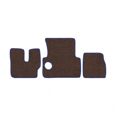 33-Коврики ворсовые MAN F-2000 Commandor -(АВС 3 коврика. МТ) (UPP-8 (Коричневый) кант Синий)