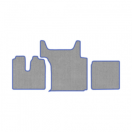 105/1 (хол-к)-Коврики ворсовые Sitrak G7/C7H -(АВС 3 коврика. МТ) (UPP-6 (Серый) кант Синий)