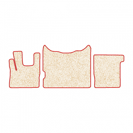 53/1-Коврики ворсовые DAF 105 (увеличенная шахта) -(ABTC 3 коврика. АТ) (Фортуна (Бежевый) кант Красный)