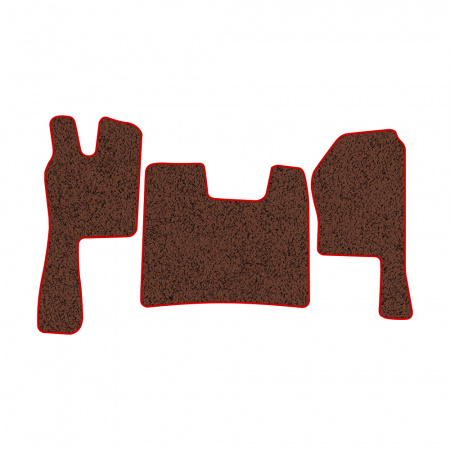 21-Коврики ворсовые SCANIA R  -(ABTC 3 коврика. АТ) (Фортуна (Коричневый) кант Красный)