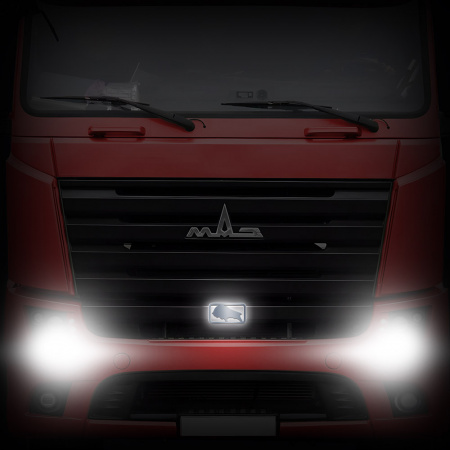 Светодиодная эмблема "Зубр" на капот MAZ EURO (Простор) (105х205мм)