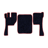 12-Коврики ворсовые VOLVO FH после 2009г -(АВС 3 коврика. МТ) (Карлайт (Синий) кант Красный)