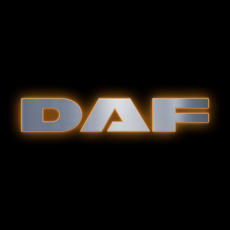 Буквы SDT эмблема на капот (3 буквы) DAF (1200*160) ( Подсветка  Оранжевый)