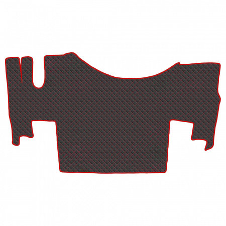 6.8 Коврики стёганные RENAULT GAMA T от 2014  (ровный пол, пассажирское сиденье пневмо)  (Классик Черный строчка Красная)