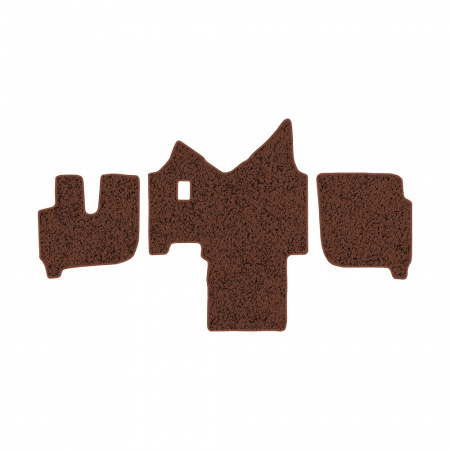 61-Коврики ворсовые IVECO Stralis широкая кабина -(АВС 3 коврика. МТ) (Фортуна (Коричневый) кант Коричневый)