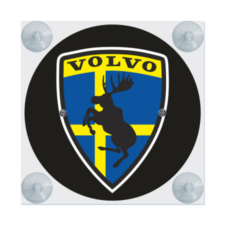 Табличка светодиодная "Лайт-бокс" мини на лобовое стекло (№18 VOLVO Лось+флаг)