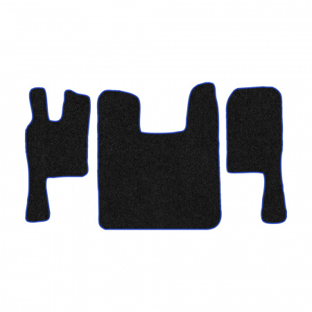 67-Коврики ворсовые SCANIA 124 (после 2010г) -(ABTC 3 коврика. АТ) (UPP-3 (Черный) кант Синий)