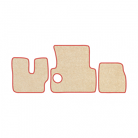 33-Коврики ворсовые MAN F-2000 Commandor -(АВС 3 коврика. МТ) (UPP-8 (Бежевый) кант Красный)