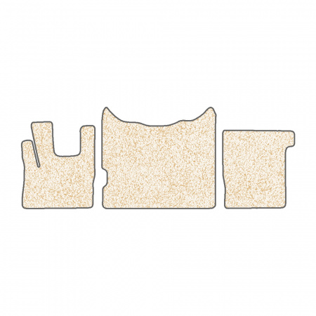 53/1-Коврики ворсовые DAF 105 (увеличенная шахта) -(ABTC 3 коврика. АТ) (Фортуна (Бежевый) кант Серый)