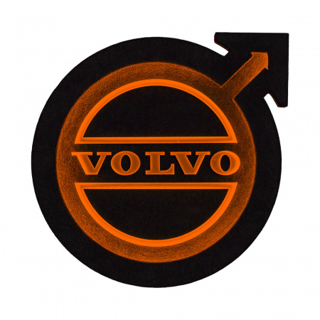 Панель на спальник Ø400мм VOLVO (замша) круг+стрелка (24v) (Подсветка оранжевая)