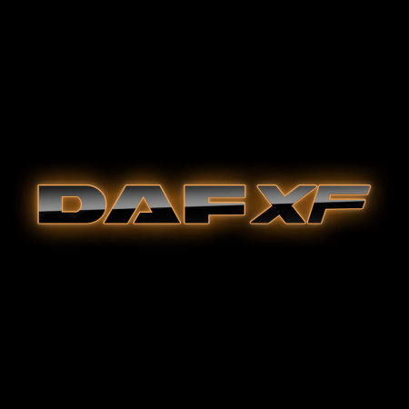 Буквы SDP (пластик) черный эмблема на капот DAF XF (680*65) (Оранжевый)