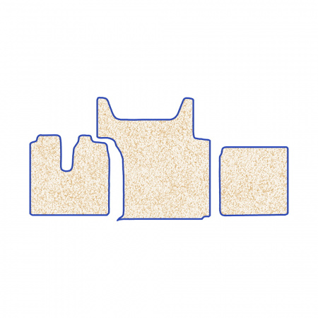 105/1 (хол-к)-Коврики ворсовые Sitrak G7/C7H -(АВС 3 коврика. МТ) (Фортуна (Бежевый) кант Синий)