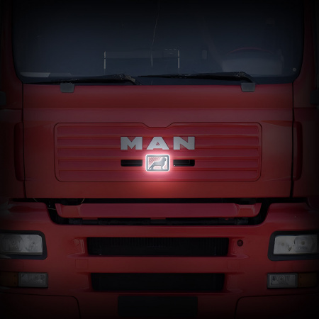 Светодиодная эмблема "Лев" на капот MAN TGA (160х110мм)