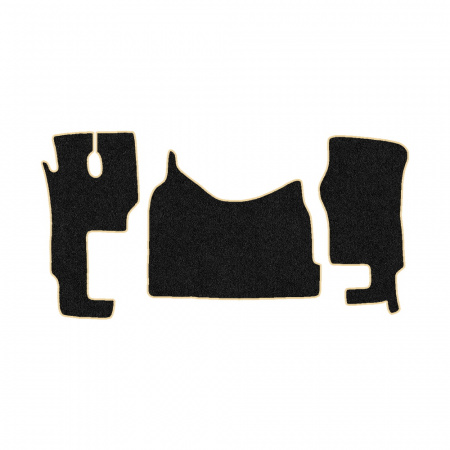 48-Коврики ворсовые MERCEDES ACTROS ЕВРО-5 (2007) МР2-МР3 -(ABTC 3 коврика. АТ) (UPP-3 (Черный) кант Бежевый)