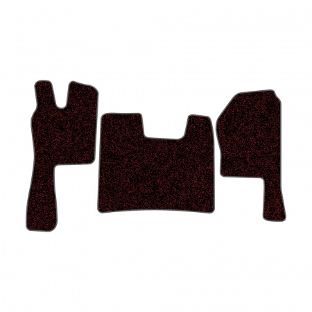 21-Коврики ворсовые SCANIA R  -(ABTC 3 коврика. АТ) (Карлайт (Красный) кант Серый)