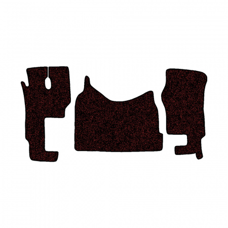 48-Коврики ворсовые MERCEDES ACTROS ЕВРО-5 (2007) МР2-МР3 -(ABTC 3 коврика. АТ) (Карлайт (Красный) кант Черный)