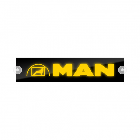 Табличка светодиодная 10x50 (желтая) на лобовое стекло (24v) (MAN)