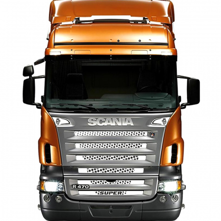 Накладки из нержавеющей стали "Перфорация" на капот Scania 5 серии R420 NKN-141
