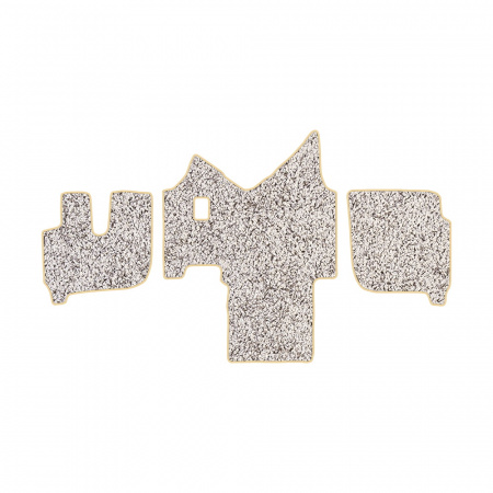 61-Коврики ворсовые IVECO Stralis широкая кабина -(АВС 3 коврика. МТ) (Фортуна (Серый) кант Бежевый)