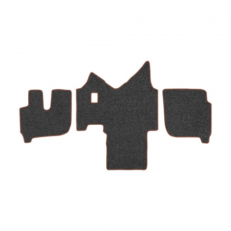 61-Коврики ворсовые IVECO Stralis широкая кабина -(АВС 3 коврика. МТ) (UPP-8 (Графит) кант Коричневый)