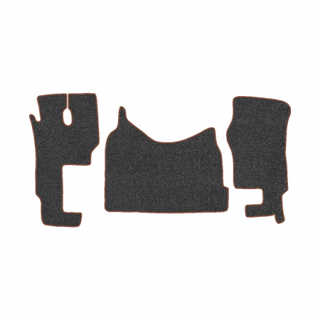 48-Коврики ворсовые MERCEDES ACTROS ЕВРО-5 (2007) МР2-МР3 -(ABTC 3 коврика. АТ) (UPP-8 (Графит) кант Коричневый)