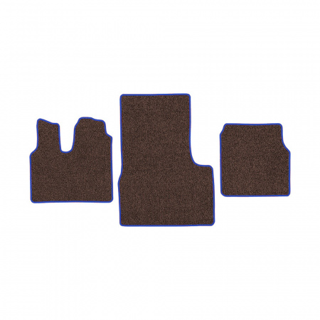 37-Коврики ворсовые MAN TGS -(АВС 3 коврика. МТ) (UPP-8 (Коричневый) кант Синий)