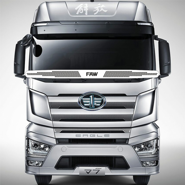 Защита лобового стекла для FAW J7 EAGLE (нерж. сталь, косые углы)