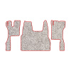 96-Коврики ворсовые SCANIA S  -(ABTC 3 коврика. АТ) (Фортуна (Серый) кант Красный)