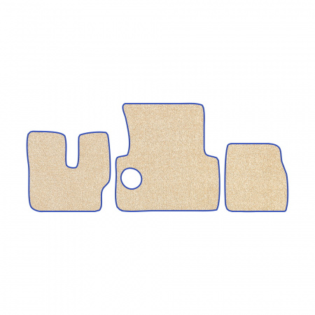 33-Коврики ворсовые MAN F-2000 Commandor -(АВС 3 коврика. МТ) (UPP-8 (Бежевый) кант Синий)