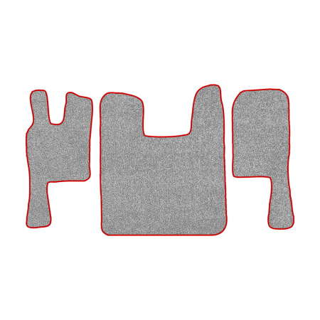 67-Коврики ворсовые SCANIA 124 (после 2010г) -(ABTC 3 коврика. АТ) (UPP-8 (Серый) кант Красный)