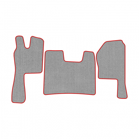 21-Коврики ворсовые SCANIA R  -(ABTC 3 коврика. АТ) (UPP-6 (Серый) кант Красный)