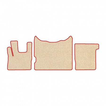 53/1-Коврики ворсовые DAF 105 (увеличенная шахта) -(ABTC 3 коврика. АТ) (UPP-8 (Бежевый) кант Красный)