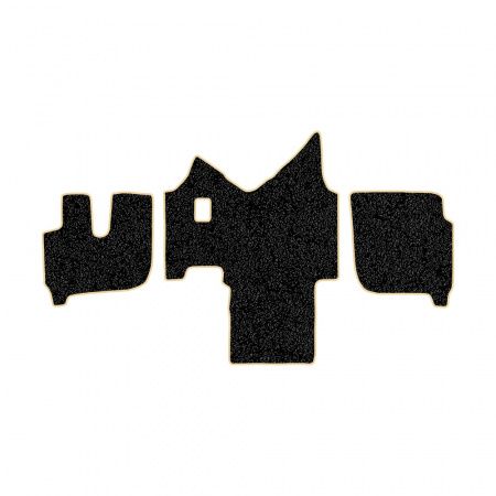 61-Коврики ворсовые IVECO Stralis широкая кабина -(АВС 3 коврика. МТ) (Фортуна (Черный) кант Бежевый)