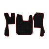 87-Коврики ворсовые SCANIA R  -(АВС 3 коврика. МТ) (UPP-6 (Черный) кант Красный)