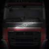 Светодиодная эмблема на капот (черный пластик) VOLVO FH13 (логотип+лучи) (400х396мм, Ø153мм)
