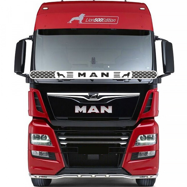 Защита лобового стекла для MAN TGX/TGS (нерж. сталь, прямые углы)