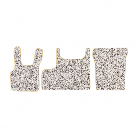 52-Коврики ворсовые DAF CF -(АВС 3 коврика. МТ) (Фортуна (Серый) кант Бежевый)