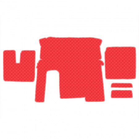 4.5 Коврики стёганные MAN TGX от 2007  (АТ, 1 полка, холодильник)  (Классик Красный)
