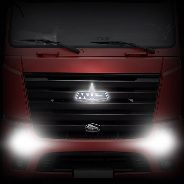 Светодиодная эмблема-логотип для грузовиков MAZ EURO (Простор) (190х420мм)