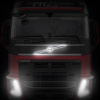 Светодиодная эмблема на капот VOLVO FH16 (логотип+лучи) (430х430мм, Ø168мм)