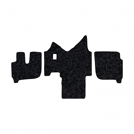 61-Коврики ворсовые IVECO Stralis широкая кабина -(АВС 3 коврика. МТ) (Карлайт (Серый) кант Черный)