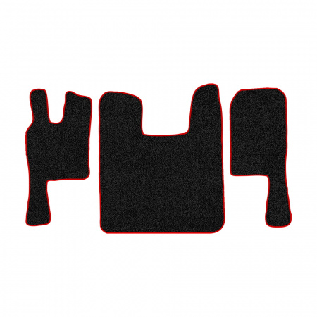67-Коврики ворсовые SCANIA 124 (после 2010г) -(ABTC 3 коврика. АТ) (UPP-8 (Черный) кант Красный)