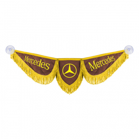 Вымпел тройной кожаный "Крылья" на лобовое стекло