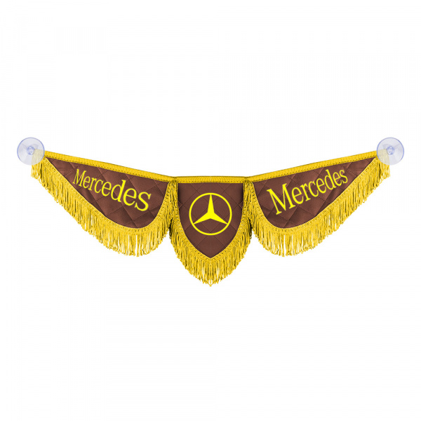 Вымпел тройной кожаный "Крылья" на лобовое стекло